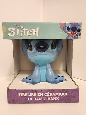 Disney Stitch Ceramic Coin Bank - Blue